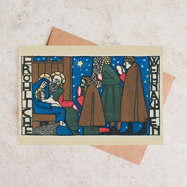 Vintage German Nativity Scene Art Christmas Card (Creator Uploaded)