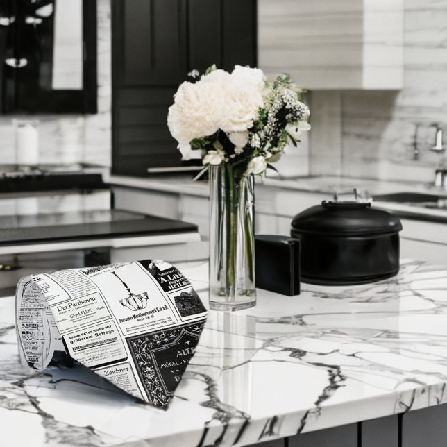 Vintage German Newspaper Ads early 1900s Business  Tie (Classy Vintage German newspaper ads early 1900s Neck Tie Rolled On Marble Kitchen Counter)