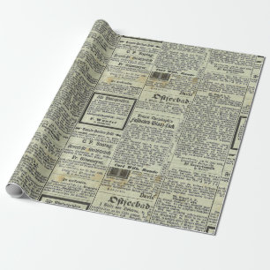 Vintage German newspaper gift paper