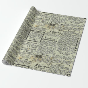 50 Large Sheets "Old Newspaper" Retro Style Newsprint Gift Wrap Tissue Paper 