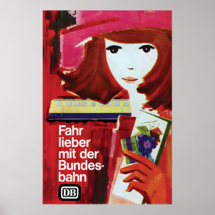 Vintage German Railways Poster Better travel with