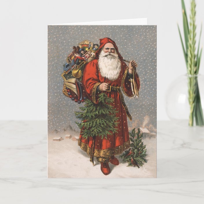 Vintage German Santa Christmas Cards | Zazzle.ca