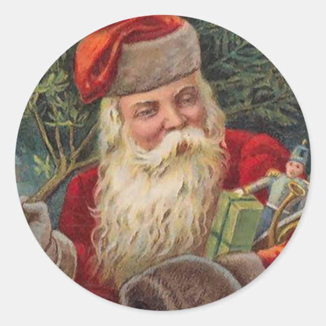 Vintage German Santa sticker (Front)