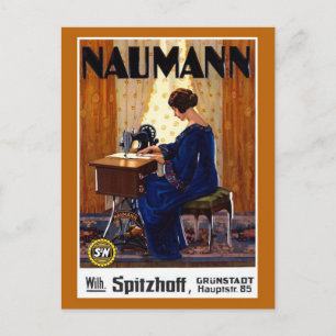 Vintage German sewing machine advertising Postcard