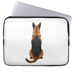 Vintage German Shepherd Back View Dog Illustration Laptop Sleeve