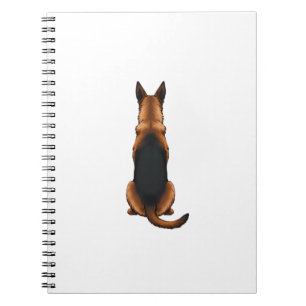 Vintage German Shepherd Back View Dog Illustration Notebook