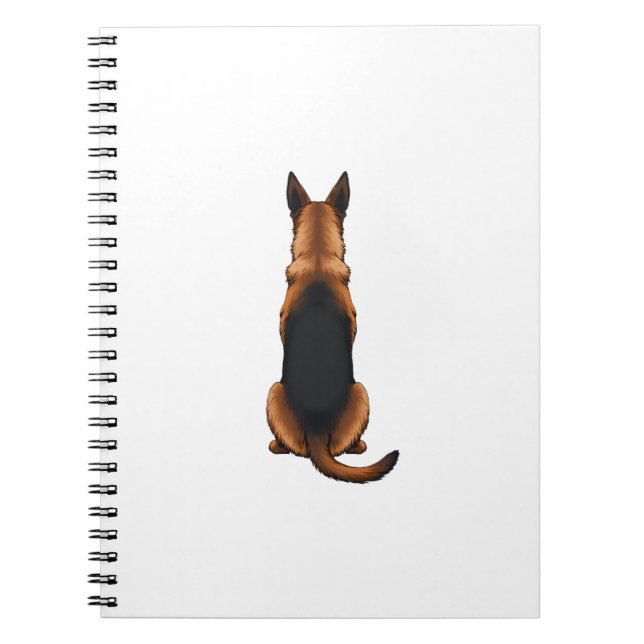 Vintage German Shepherd Back View Dog Illustration Notebook (Front)