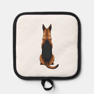 Vintage German Shepherd Back View Dog Illustration Pot Holder