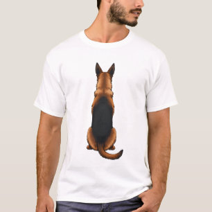Vintage German Shepherd Back View Dog Illustration T-Shirt