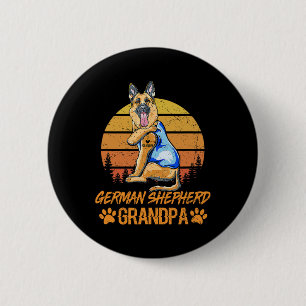 Vintage German Shepherd Dog Grandpa Paw Dad Father 2 Inch Round Button