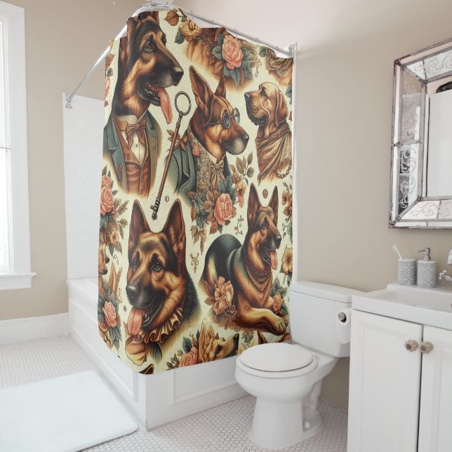 Vintage German Shepherd Illustration (In Situ)