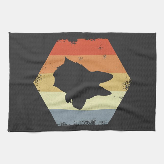 Vintage German Shepherd Kitchen Towel (Horizontal)
