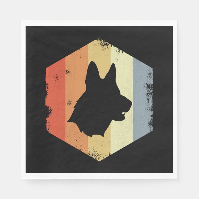 Vintage German Shepherd Napkin (Front)