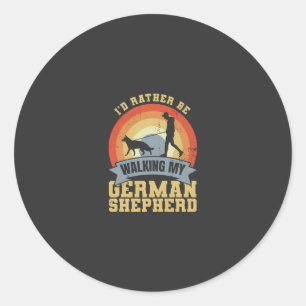 Vintage German Shepherd Owner Saying Classic Round Sticker