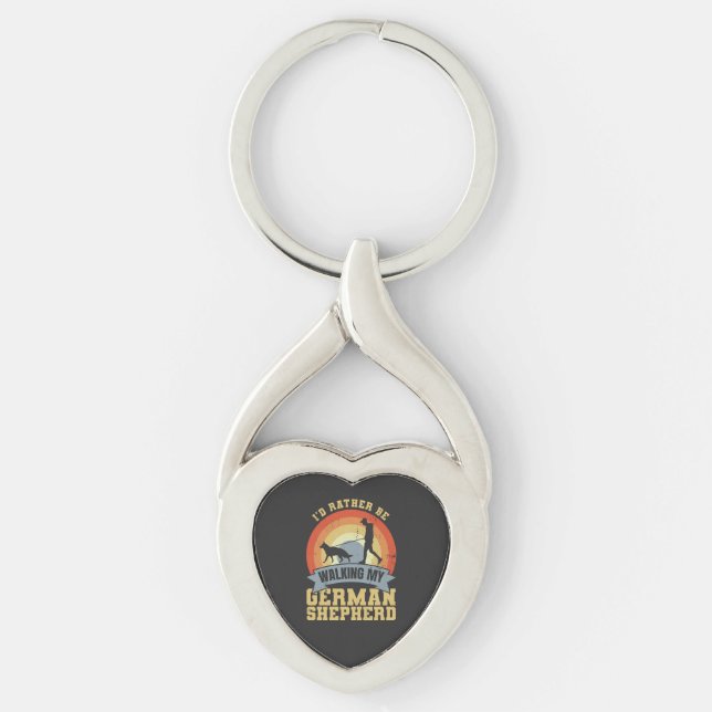 Vintage German Shepherd Owner Saying Keychain (Front)