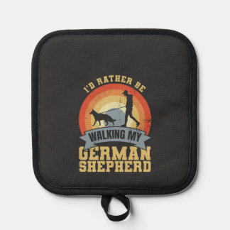 Vintage German Shepherd Owner Saying Pot Holder