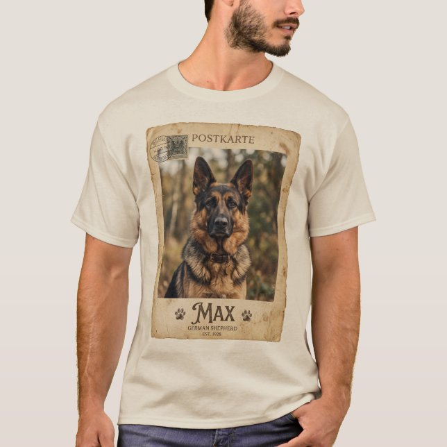 Vintage German Shepherd Personalized T-Shirt | Cus (Front)