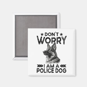 Vintage German Shepherd Police Dog Owner Funny  Magnet