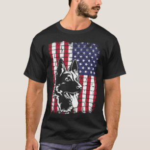 Vintage German Shepherd Police Officer Dog USA Ame T-Shirt