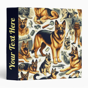Vintage German Shepherd Seamless Binder