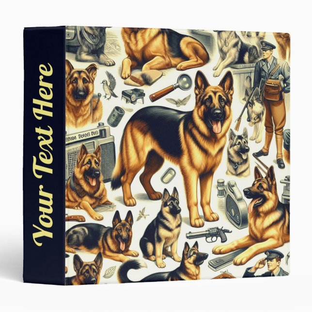 Vintage German Shepherd Seamless Binder (Front/Spine)