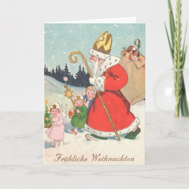 Vintage German St. Nickolas Christmas Card (Front)