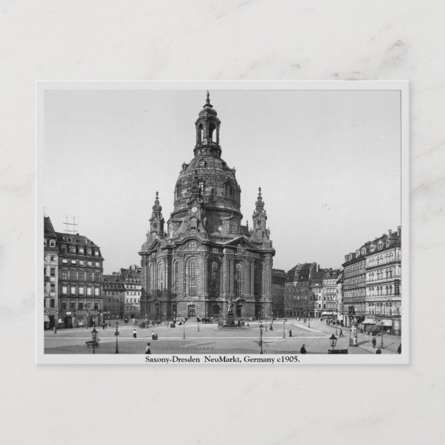 Vintage Germany 1905 High street Dresden, Saxony Postcard (Front)