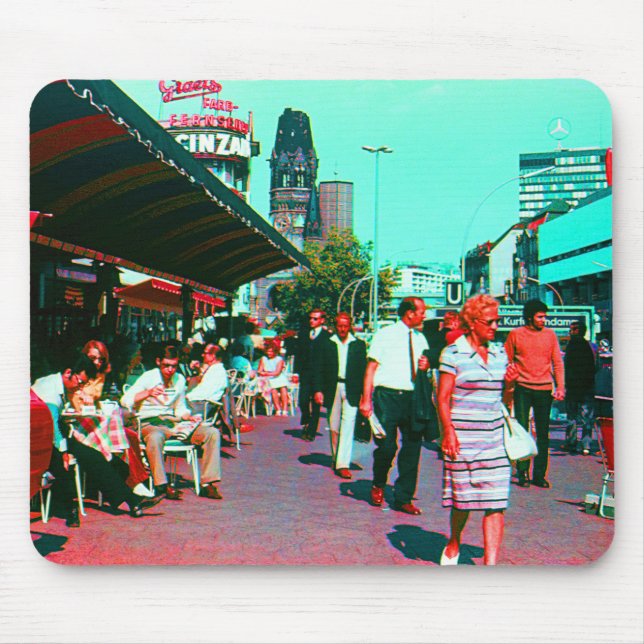 Vintage Germany Berlin kurfürstendamm avenue Mouse Pad (Front)