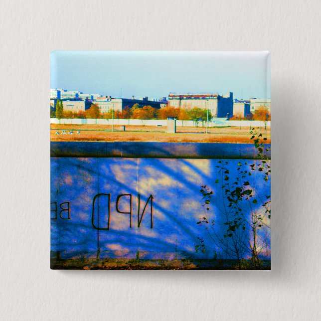 Vintage Germany Berlin wall 2 Inch Square Button (Front)