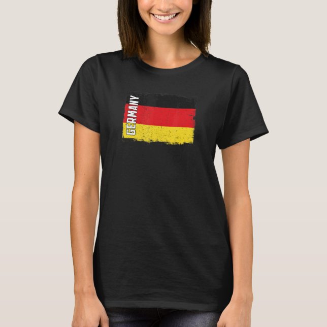 Vintage Germany Flag Heritage German Roots T-Shirt (Front)