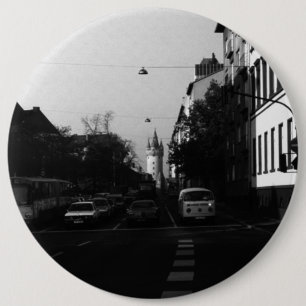 Vintage Germany Frankfurt City street cars 1970 6 Inch Round Button
