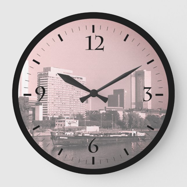 Vintage Germany Frankfurt Main river Watch Large Clock (Front)