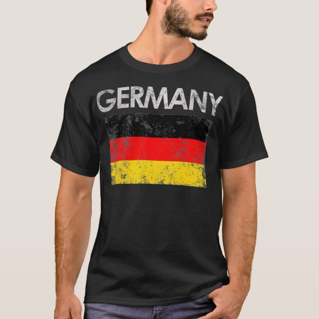 Vintage Germany German Flag Pride Gift T-Shirt (Front)