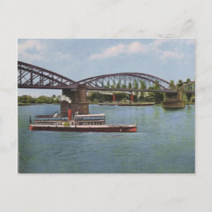 Vintage Germany, Germersheim, Tourist steamer Postcard
