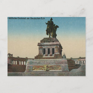 Vintage Germany, Koblenz, Deutches Eck, Monument Postcard