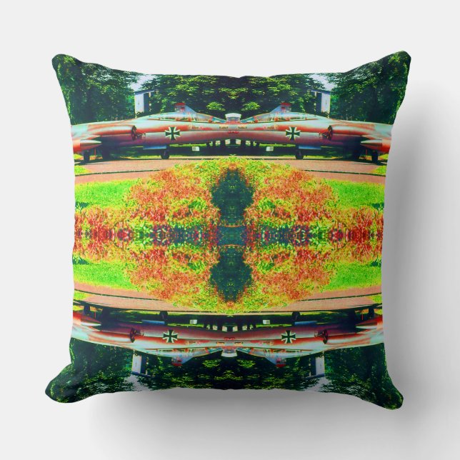 Vintage Germany Munich Deutsch Museum starfighter Throw Pillow (Front)