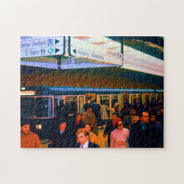 Vintage Germany Munich Station Marienplatz Jigsaw Puzzle (Horizontal)