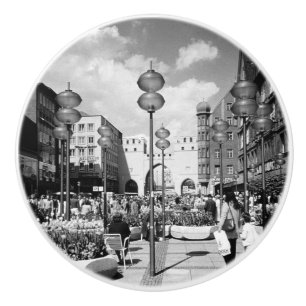 Vintage Germany Munich Towngate Karistor Ceramic Knob
