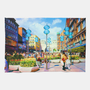 Vintage Germany Munich Towngate Karistor Kitchen Towel