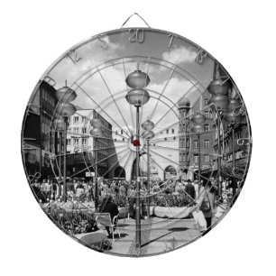 Vintage Germany Munich Towngate Karistor Large Clo Dartboard