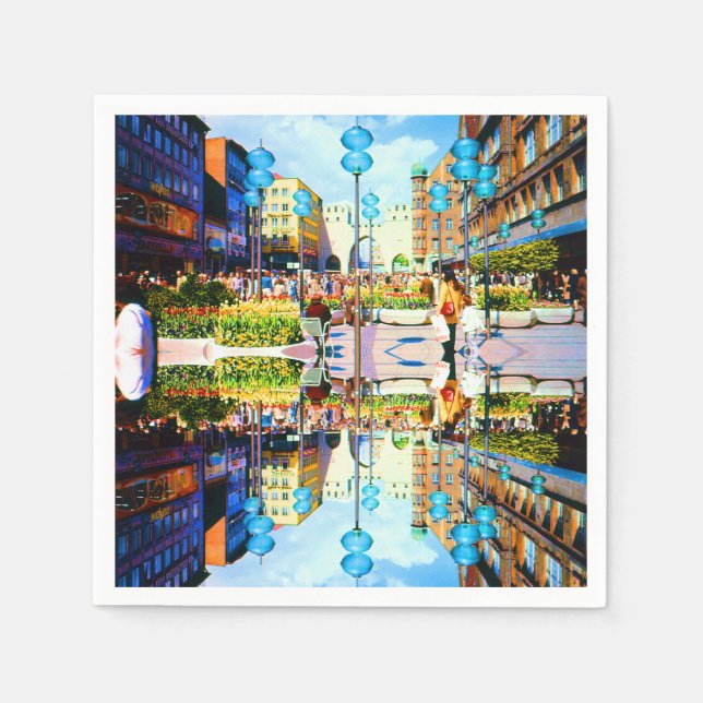 Vintage Germany Munich Towngate Karistor Napkin (Front)