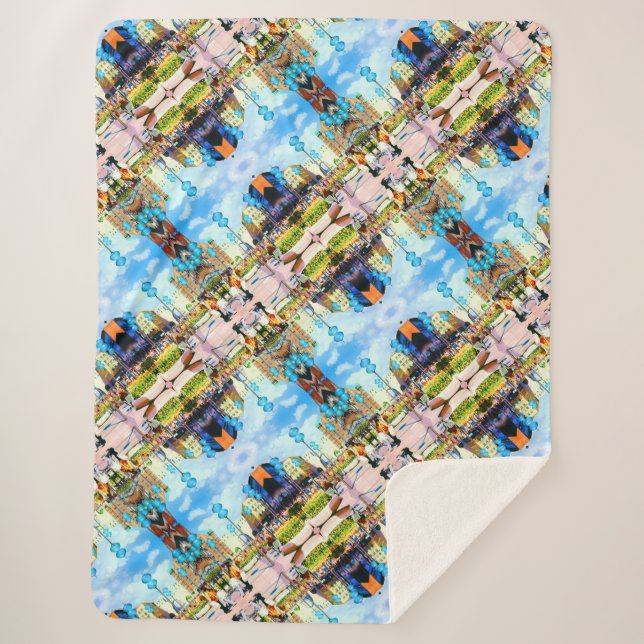 Vintage Germany Munich Towngate Karistor Sherpa Blanket (Front)