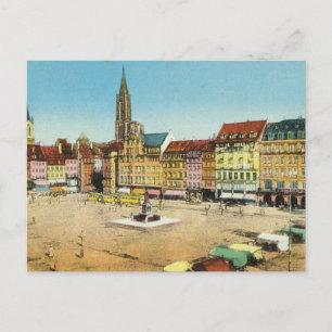 Vintage Germany, Strassburg, KleberPlatz Postcard