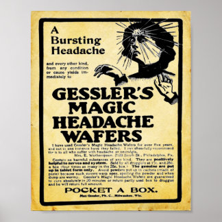 Vintage Gesslers Magic headache Wafers Print