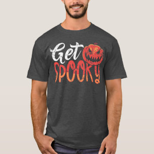 Vintage Get Spooky Halloween Jack O Lantern Novel T-Shirt