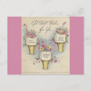 Vintage Get Well Baskets 2 Postcard