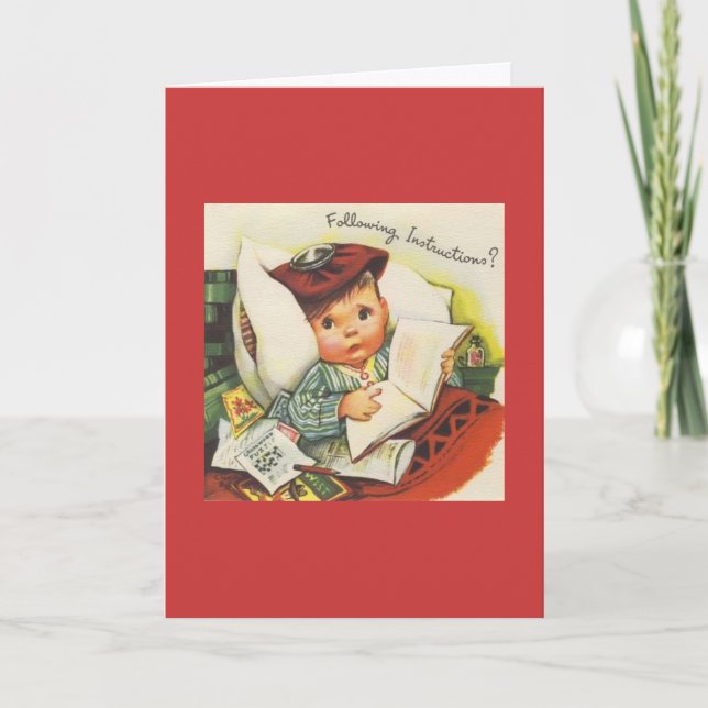 Vintage Get Well - Following Instructions?, Card (Front)