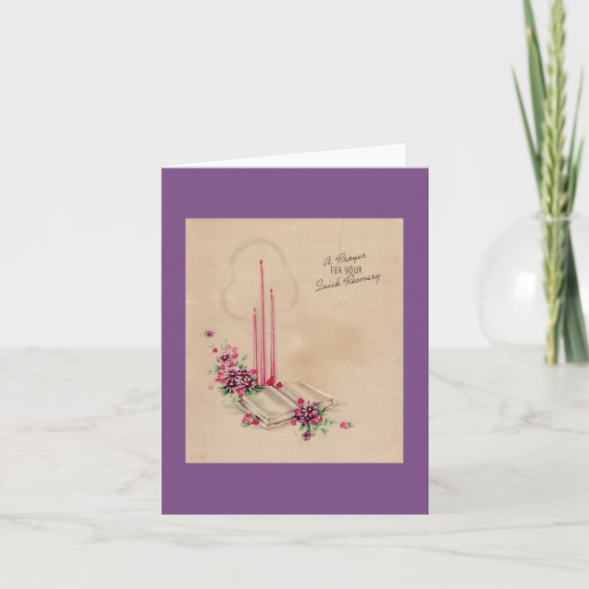 Vintage Get Well Prayer Card (Front)