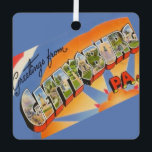 Vintage Gettsyburg PA  Metal Ornament<br><div class="desc">A colourful vintage postcard greeting from Gettysburg,  Pennsylvania.  Such a historic place in America!</div>