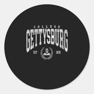 Vintage Gettysburg Athletics Arch Design Men Women Classic Round Sticker